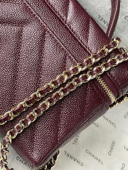 Okify CC 26 Vanity Bag Dark Burgundy Caviar Gold Hardware 19.5x17x5cm - 2