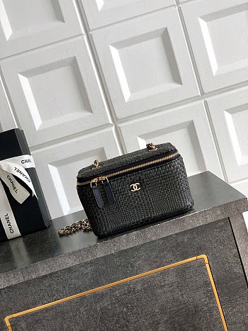 Okify CC 26 Vanity Bag Black Raffia 17x9.5x8cm