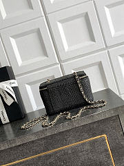 Okify CC 26 Vanity Bag Black Raffia 17x9.5x8cm - 3