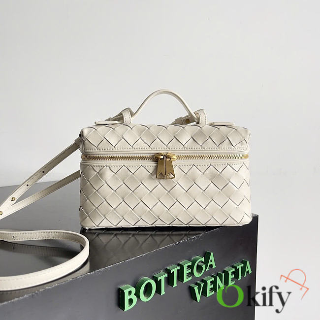 Okify Bottega Veneta Bang Bang Vanity Case Bag Off White 22x12.5x5cm - 1