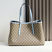 Okify Gucci Emblem Medium Tote Bag Blue 38x25x15cm - 6