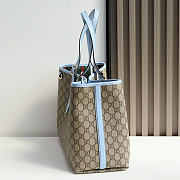 Okify Gucci Emblem Medium Tote Bag Blue 38x25x15cm - 4