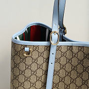 Okify Gucci Emblem Medium Tote Bag Blue 38x25x15cm - 3