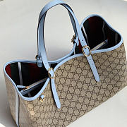 Okify Gucci Emblem Medium Tote Bag Blue 38x25x15cm - 2