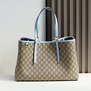 Okify Gucci Emblem Medium Tote Bag Blue 38x25x15cm