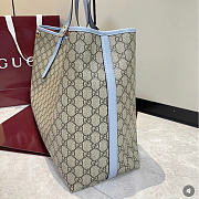 Okify Gucci Emblem Large Tote Bag Blue 45x30x16cm - 4