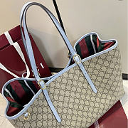 Okify Gucci Emblem Large Tote Bag Blue 45x30x16cm - 3