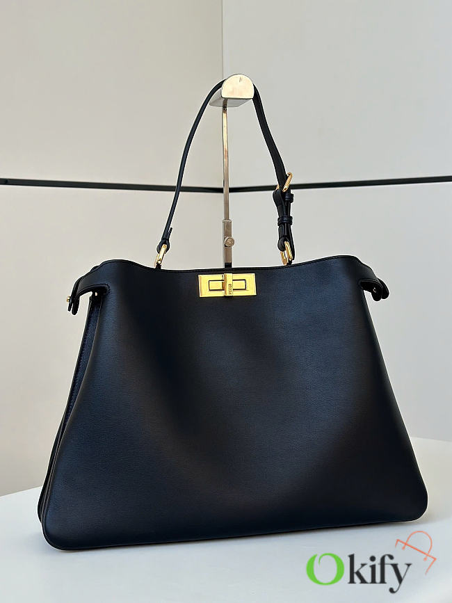 Okify Fendi Peekaboo Large Bag Black 40.5x28x13cm - 1