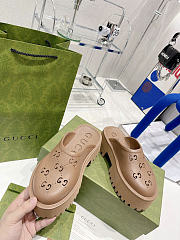 Okify Gucci Brown Slippers 5cm - 4