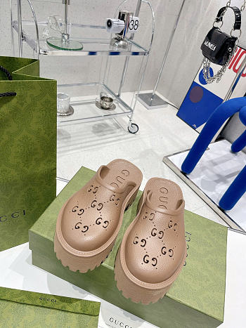 Okify Gucci Brown Slippers 5cm