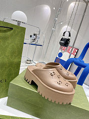 Okify Gucci Brown Slippers 5cm - 2