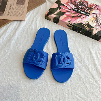 Okify Dolce & Gabbana Dark Blue Women Slides 29200