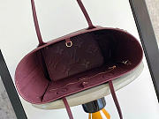 Okify Louis Vuitton Neverfull Bag Red Burgundy Embossed M45685 32x29x17cm - 6