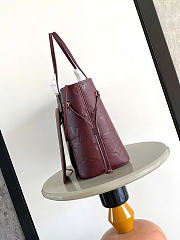 Okify Louis Vuitton Neverfull Bag Red Burgundy Embossed M45685 32x29x17cm - 5