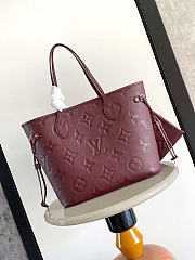 Okify Louis Vuitton Neverfull Bag Red Burgundy Embossed M45685 32x29x17cm - 3