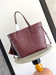Okify Louis Vuitton Neverfull Bag Red Burgundy Embossed M45685 32x29x17cm - 1
