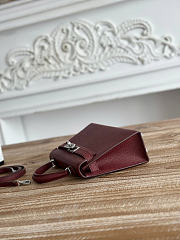 Okify Hermes Kelly Mini 19 Bag Red Burgundy Epsom Silver Hardware 19cm - 2