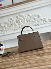 Okify Hermes Kelly Mini 19 Bag Gray Epsom Silver Hardware 19cm - 2
