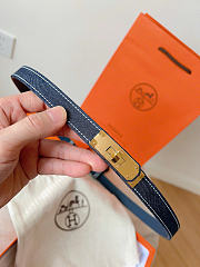 Okify Hermes Denim Dark Blue Belt Gold Hardware 1.8cm - 1
