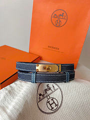 Okify Hermes Denim Dark Blue Belt Gold Hardware 1.8cm - 2