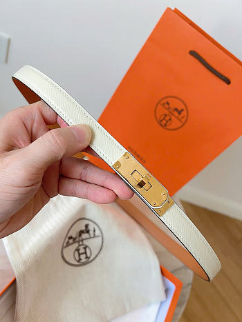 Okify Hermes Off White Belt Gold Hardware 1.8cm