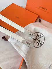 Okify Hermes Off White Belt Silver Hardware 1.8cm - 2