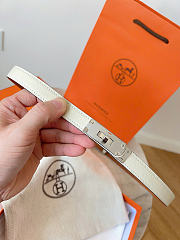 Okify Hermes Off White Belt Silver Hardware 1.8cm - 1