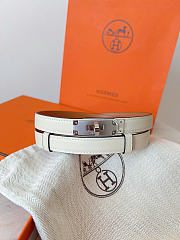 Okify Hermes Off White Belt Silver Hardware 1.8cm - 3