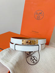 Okify Hermes White Belt Gold Hardware 1.8cm - 3