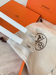 Okify Hermes White Belt Silver Hardware 1.8cm - 2