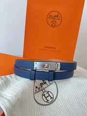 Okify Hermes Dark Blue Belt Silver Hardware 1.8cm - 1