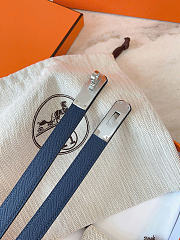Okify Hermes Dark Blue Belt Silver Hardware 1.8cm - 2