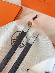 Okify Hermes Black Belt Silver Hardware 1.8cm - 2