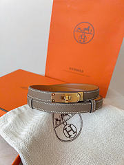 Okify Hermes Gray Elephant Belt Gold Hardware 1.8cm - 2