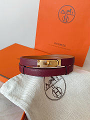 Okify Hermes Red Burgundy Belt Gold Hardware 1.8cm - 2