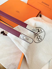 Okify Hermes Red Burgundy Belt Silver Hardware 1.8cm - 3