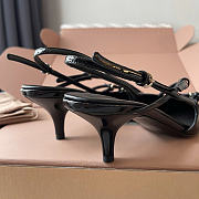 Okify MiuMiu Black Patent Slingback 5cm  - 6