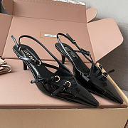 Okify MiuMiu Black Patent Slingback 5cm  - 5