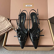 Okify MiuMiu Black Patent Slingback 5cm  - 1