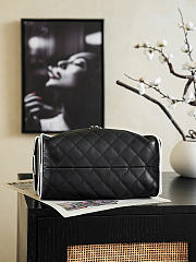 Okify CC 25 Hobo Bag Black Lambskin White Trim 30x26x14cm  - 5