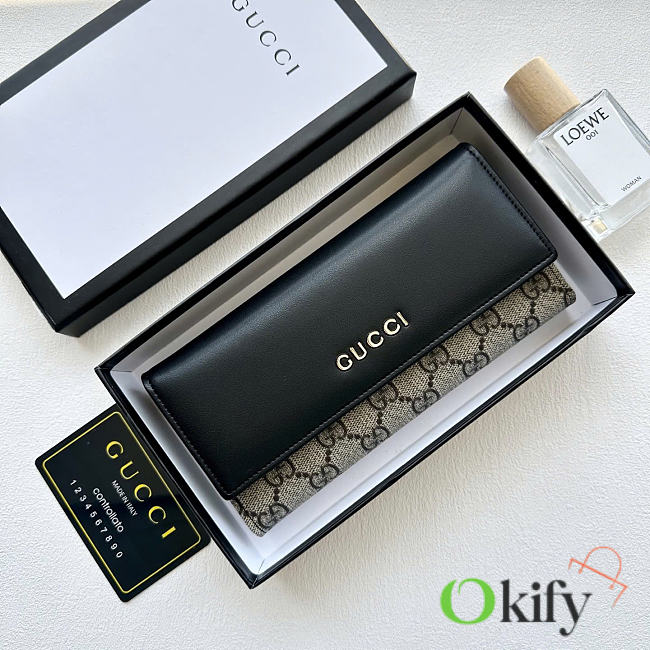Okify Gucci Black Supreme Wallet 19x10cm 2655 - 1