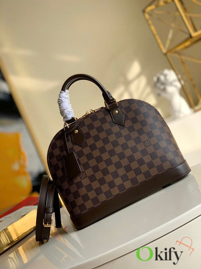 Okify Louis Vuitton Alma PM Bag Damier Brown N53151 32x24x15cm - 1