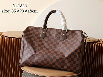 Okify Louis Vuitton Speedy 35 Bag Damier Brown N41363 35x23x18cm