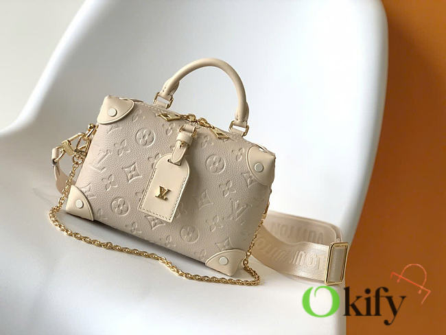 Okify Louis Vuitton Petite Malle Souple Bag Beige M45393 20x14x7.5cm - 1