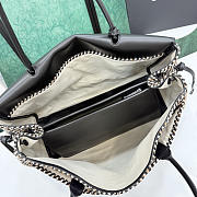 Okify CC Large Tote Bag Black Leather And Tweed AS6289 33x43x17.5cm - 6