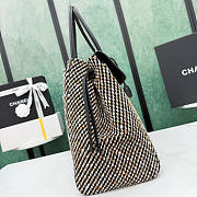 Okify CC Large Tote Bag Black Leather And Tweed AS6289 33x43x17.5cm - 5