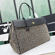 Okify CC Large Tote Bag Black Leather And Tweed AS6289 33x43x17.5cm - 3