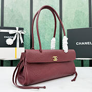 Okify CC 2026 Small Shopping Bag Red Burgundy Grain AS6288 30.5x15x11cm  - 5