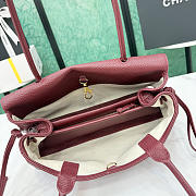 Okify CC 2026 Small Shopping Bag Red Burgundy Grain AS6288 30.5x15x11cm  - 3