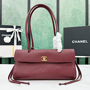 Okify CC 2026 Small Shopping Bag Red Burgundy Grain AS6288 30.5x15x11cm  - 1